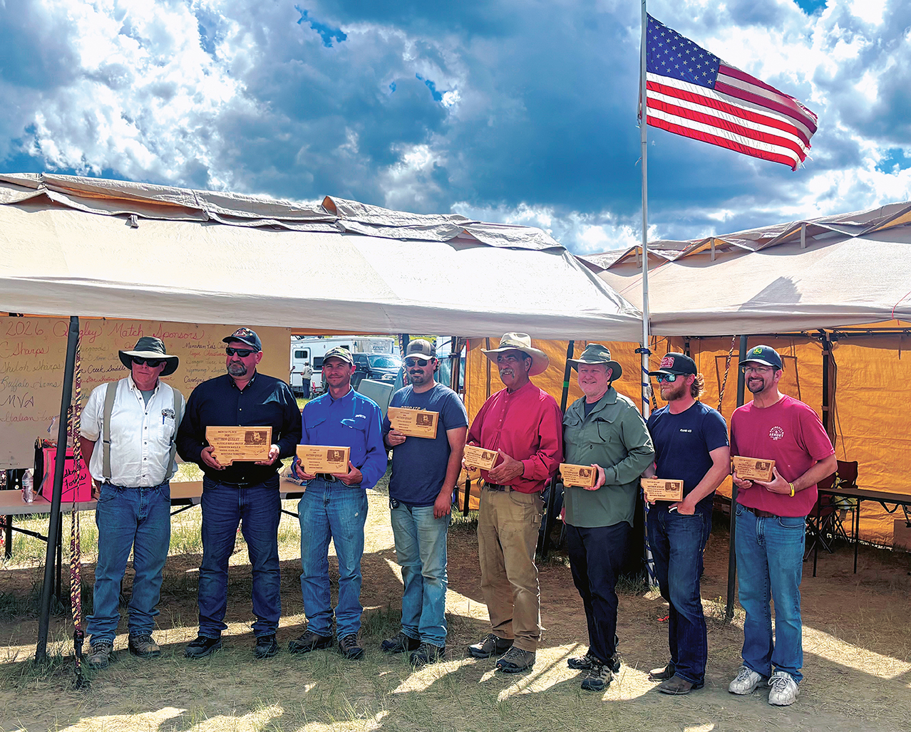 Top shooters with Shane Kraft (second from left) holding the top score plaque.
